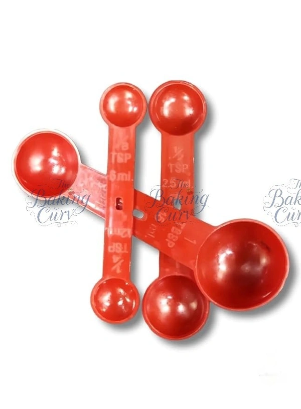 The Baking Curv Plastic Red Double Sided Measuring Spoon (Set of 3)