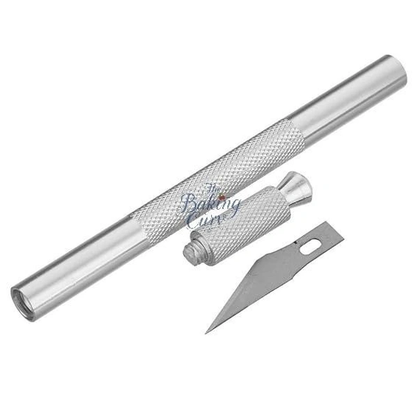 The Baking Curv Precision Craft Knife – Sharp Detailing Cutter for Fondant, Stencils, Detail Pen Knife With 5 Interchangeable Sharp Blades