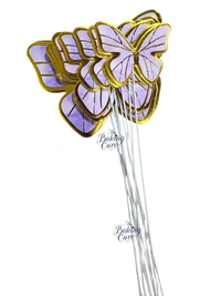 The Baking Curv Pastel Purple Butterfly Cake Toppers – Pack of 10 Elegant Decorative Butterflies| Cake Decoration
