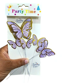 The Baking Curv Pastel Purple Butterfly Cake Toppers – Pack of 10 Elegant Decorative Butterflies| Cake Decoration