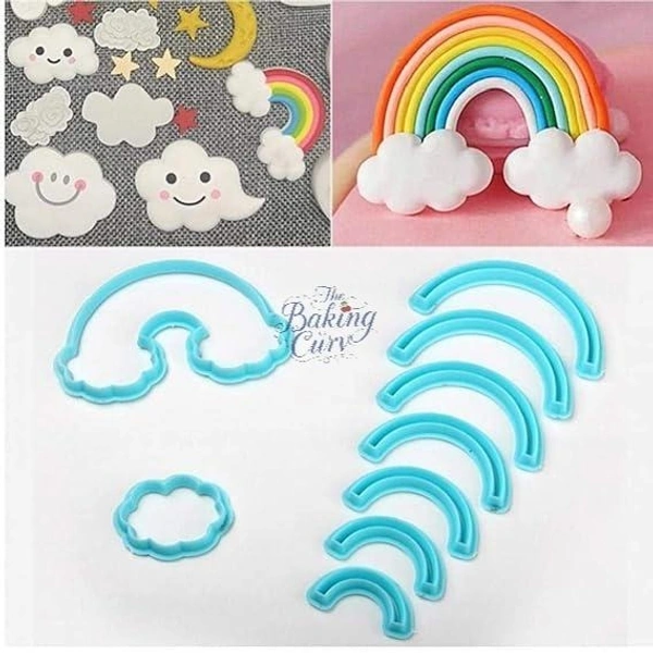 "Rainbow Cookie Cutter – Durable Plastic Mold for Cookies, Fondant & Crafts"
