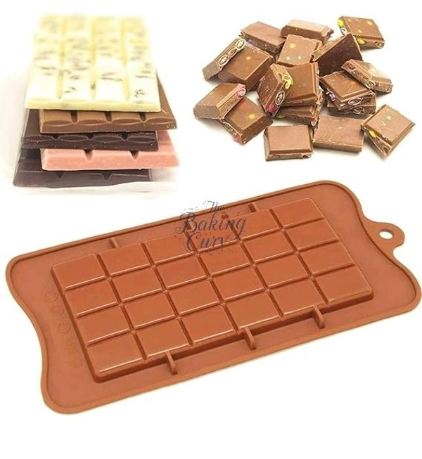 The Baking Curv Rectangular Shaped Chocolate Bar Silicone Mould – Non-Stick, Flexible & Reusable Silicone Tray for Chocolate, Candy, Jelly & More