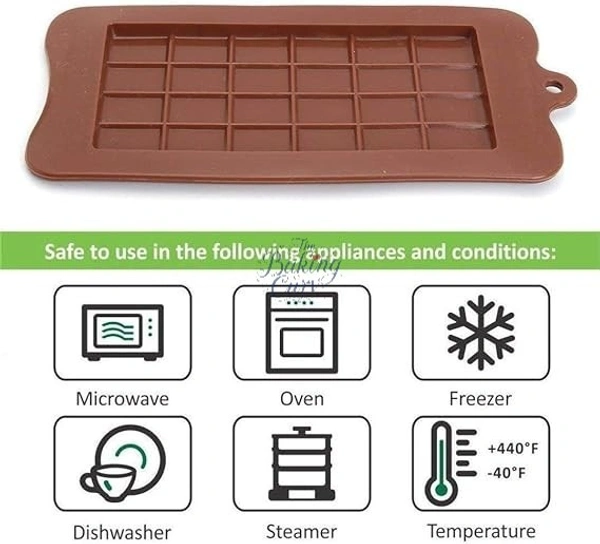 The Baking Curv Rectangular Shaped Chocolate Bar Silicone Mould – Non-Stick, Flexible & Reusable Silicone Tray for Chocolate, Candy, Jelly & More