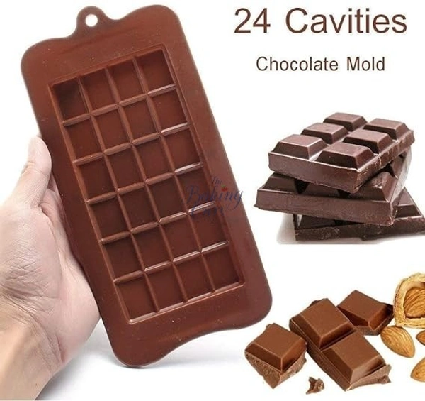 The Baking Curv Rectangular Shaped Chocolate Bar Silicone Mould – Non-Stick, Flexible & Reusable Silicone Tray for Chocolate, Candy, Jelly & More