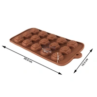 The Baking Curv Rose Shape Chocolate Silicone Mould – 15-Cavity Non-Stick, Flexible & Reusable Silicone Tray for Chocolate, Candy, Jelly & More