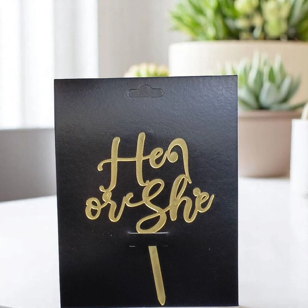 He Or She Cake Topper