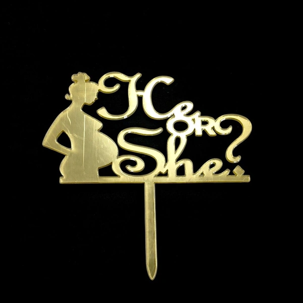 He Or She Cake Topper