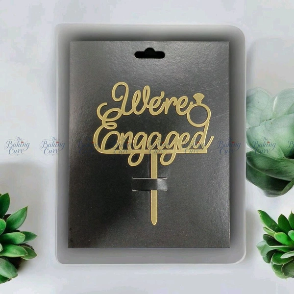 We Are Engaged Cake Topper
