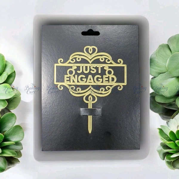 Just Engaged Cake Topper