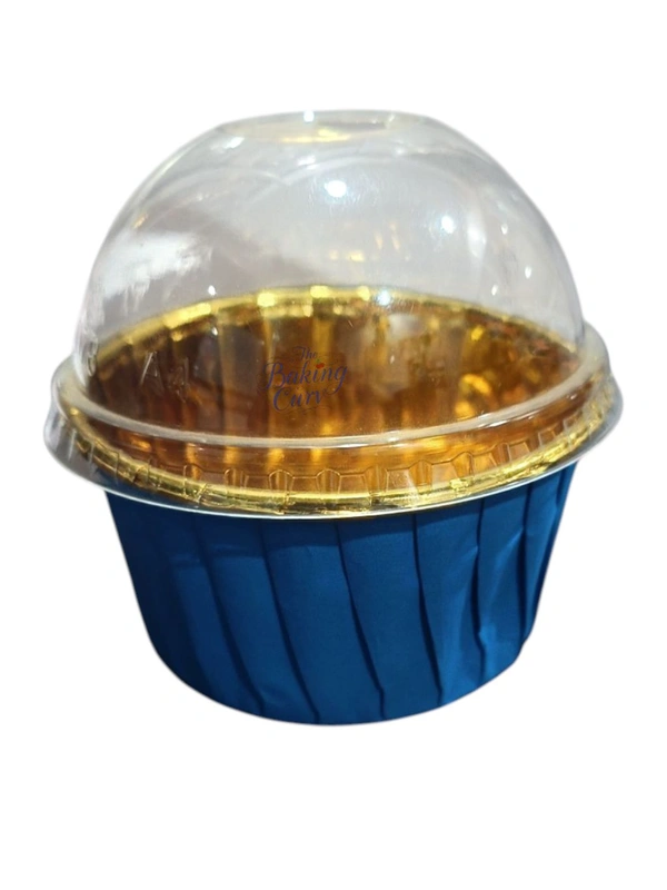 Muffin Cup with Lid (6040) (Pack of 100) - 60x40mm, Blue