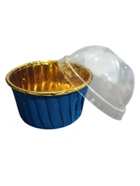 Muffin Cup with Lid (6040) (Pack of 100) - 60x40mm, Blue
