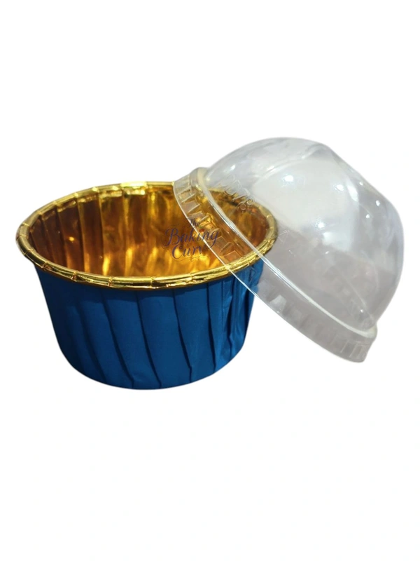 Muffin Cup with Lid (6040) (Pack of 100) - 60x40mm, Blue
