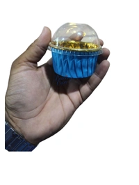 Muffin Cup with Lid (6040) (Pack of 100) - 60x40mm, Blue