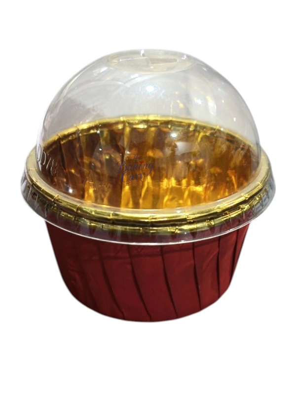 Muffin Cup with Lid (6040) (Pack of 100) - 60x40mm, Red