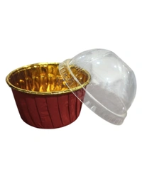 Muffin Cup with Lid (6040) (Pack of 100) - 60x40mm, Red