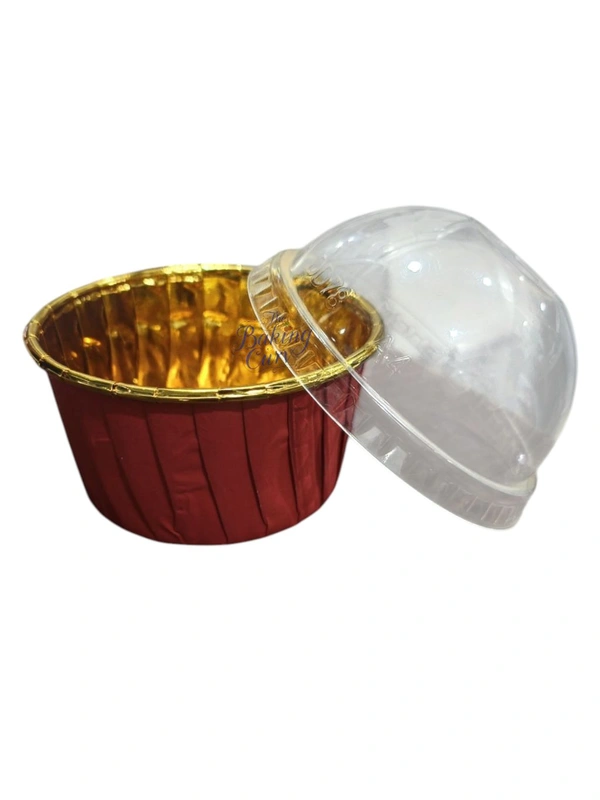 Muffin Cup with Lid (6040) (Pack of 100) - 60x40mm, Red