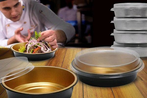 The Baking Curv Direct Beta Baking Round Foil Container With Lid (Pack Of 5)