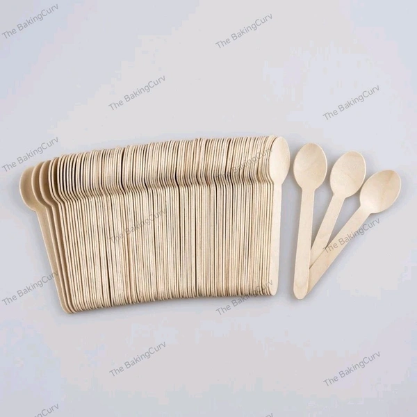 The Baking Curv Wooden Spoon Pack Of 100 (Length - 110 mm) 