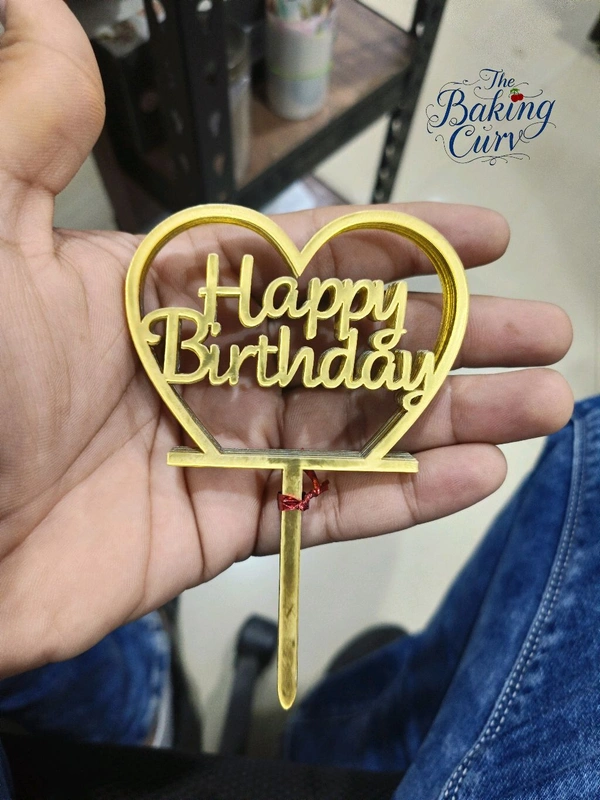 The Baking Curv Happy Birthday Acrylic Topper Pack Of 10 (4 Inch Approx) 