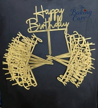 The Baking Curv Happy Birthday Acrylic Topper Pack Of 10 (4 Inch Approx) 