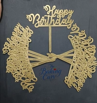 The Baking Curv Happy Birthday Acrylic Topper Pack Of 10 (4 Inch Approx) 