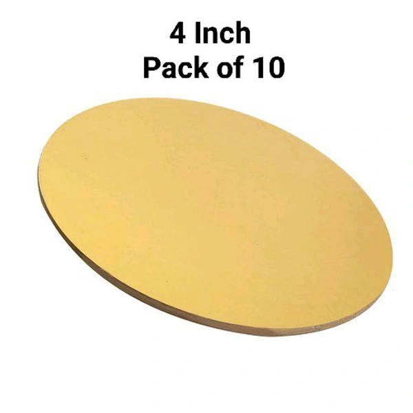 The Baking Curv Reusable Round MDF Cake Base 4x4 – Ideal for Professional Cake Presentation (Pack Of 10) - 4 Inch