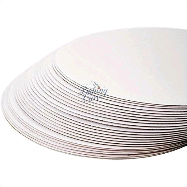The Baking Curv Reusable Round MDF Cake Base 14x14 – Ideal for Professional Cake Presentation (Pack Of 5) - 14 Inch, White