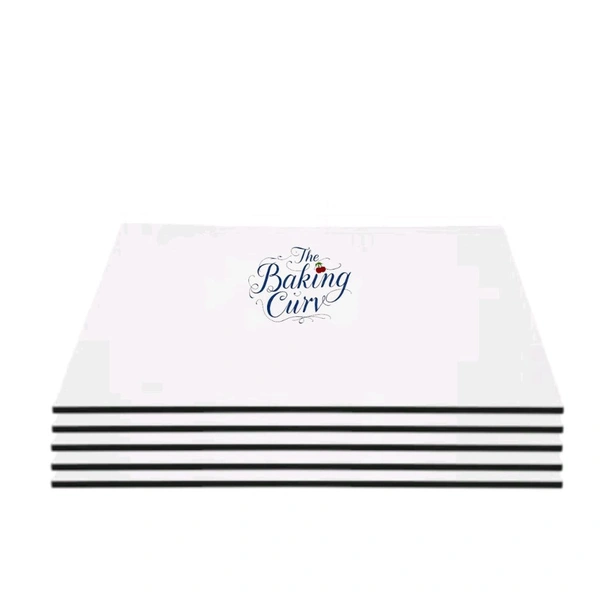 The Baking Curv Reusable Square MDF Cake Base 10x10 – Ideal for Professional Cake Presentation (Pack Of 10)  - 10 Inch, White