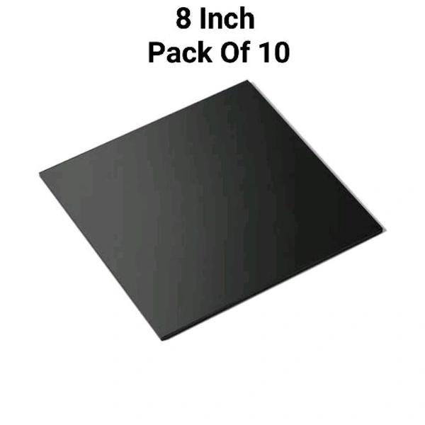 The Baking Curv Reusable Square MDF Cake Base 8x8 – Ideal for Professional Cake Presentation (Pack Of 10)  - 8 Inch, Black