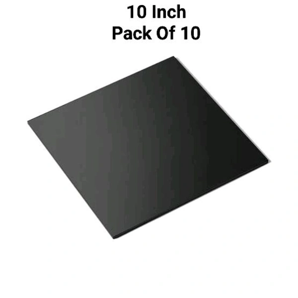The Baking Curv Reusable Square MDF Cake Base 10x10 – Ideal for Professional Cake Presentation (Pack Of 10)  - 10 Inch, Black