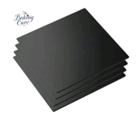 The Baking Curv Reusable Square MDF Cake Base 12x12 – Ideal for Professional Cake Presentation (Pack Of 5)  - 12 Inch, Black