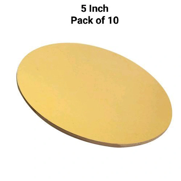 The Baking Curv Reusable Round MDF Cake Base 5x5 – Ideal for Professional Cake Presentation (Pack Of 10) - 5 Inch