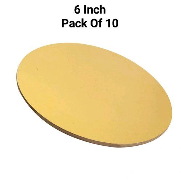 The Baking Curv Reusable Round MDF Cake Base 6x6 – Ideal for Professional Cake Presentation (Pack Of 10) - 6 Inch