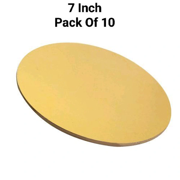 The Baking Curv Reusable Round MDF Cake Base 7x7 – Ideal for Professional Cake Presentation (Pack Of 10) - 7 Inch
