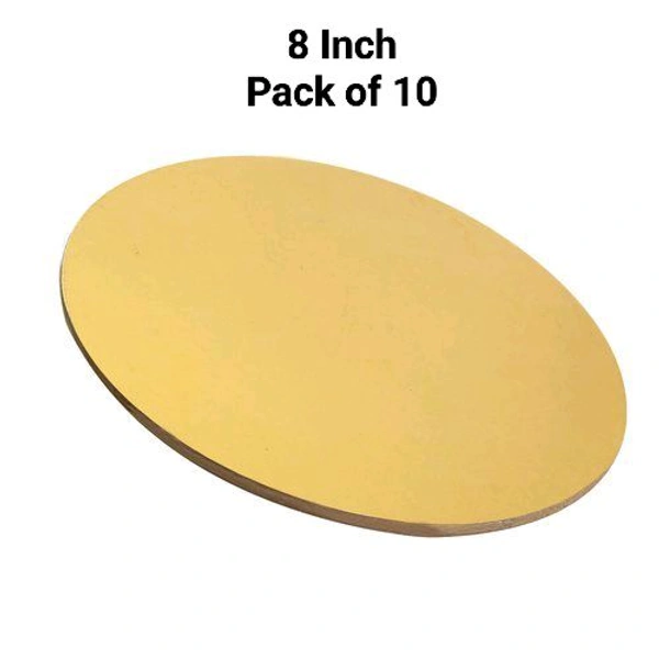 The Baking Curv Reusable Round MDF Cake Base 8x8 – Ideal for Professional Cake Presentation (Pack Of 10) - 8 Inch