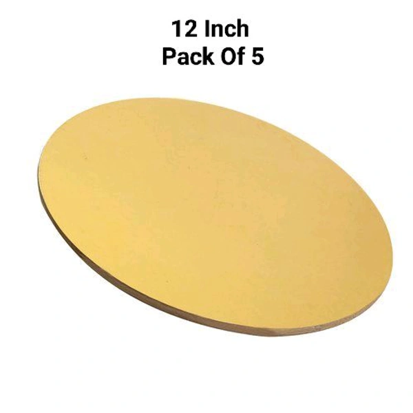 The Baking Curv Reusable Round MDF Cake Base 12x12 – Ideal for Professional Cake Presentation (Pack Of 5) - 12 Inch