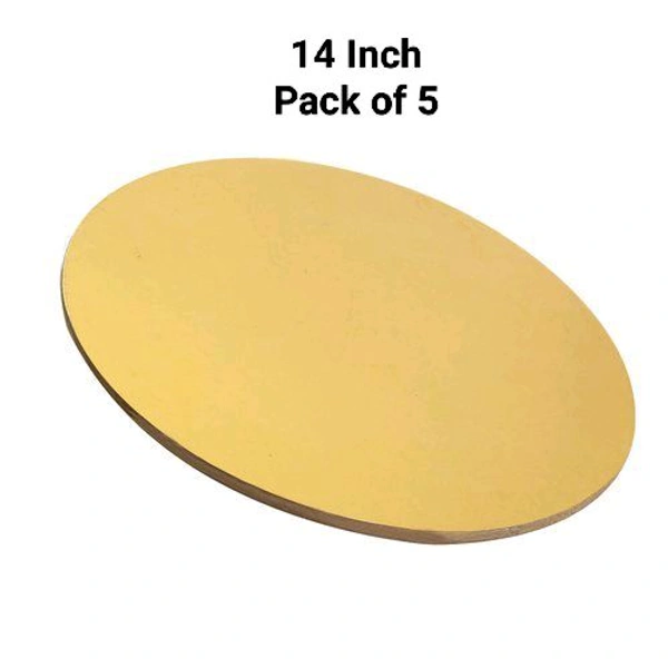 The Baking Curv Reusable Round MDF Cake Base 14x14 – Ideal for Professional Cake Presentation (Pack Of 5) - 14 Inch