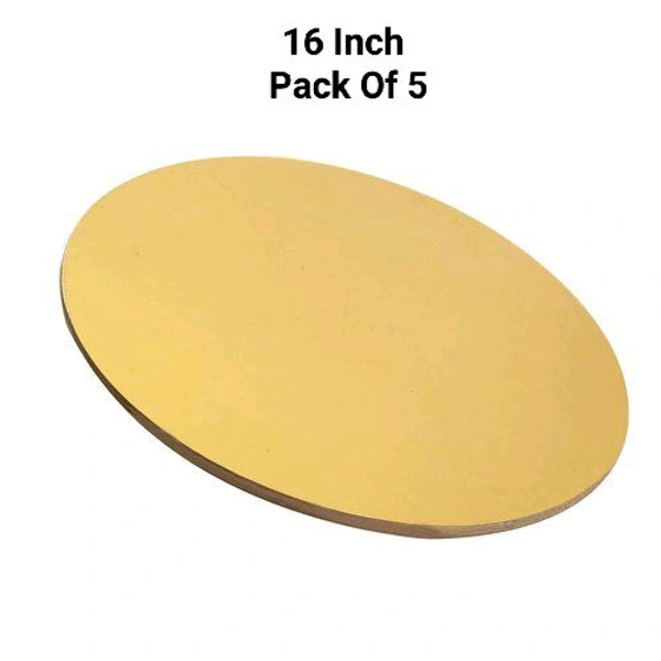 The Baking Curv Reusable Round MDF Cake Base 16x16 – Ideal for Professional Cake Presentation (Pack Of 5) - 16 Inch
