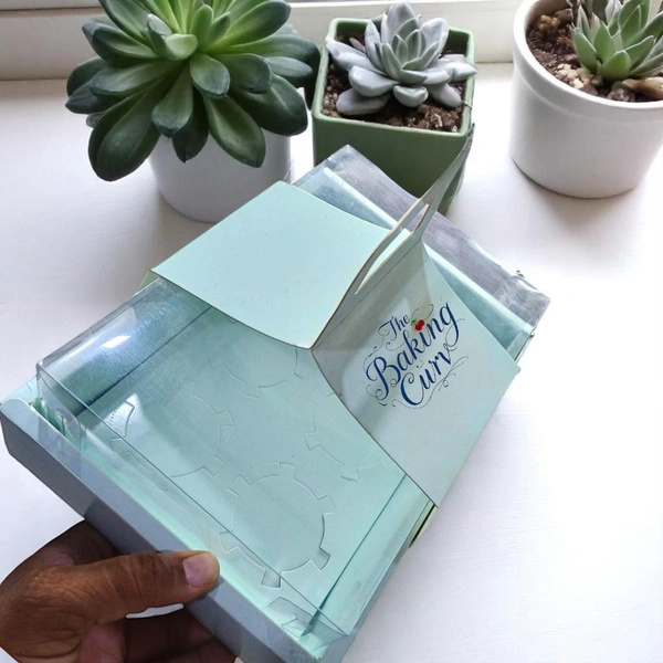 The Baking Curv 6 Cavity Cup Cake Box - Teal Green, Pack Of 25