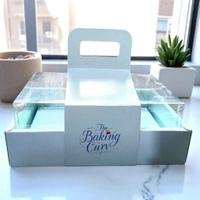 The Baking Curv 6 Cavity Cup Cake Box - Teal Green, Pack Of 25