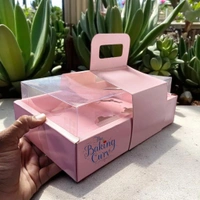 The Baking Curv 6 Cavity Cup Cake Box - Pink, Pack Of 5