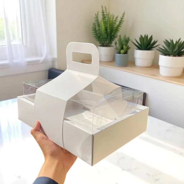 The Baking Curv 6 Cavity Cup Cake Box - White, Pack Of 5