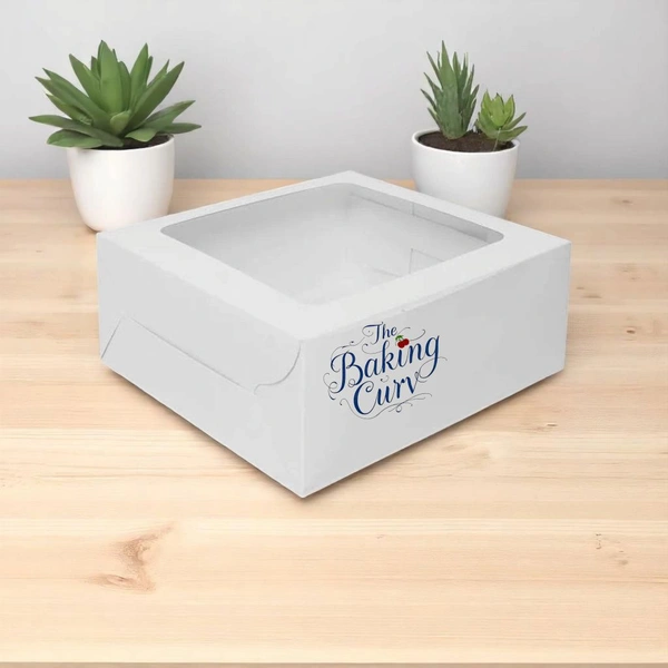 The Baking Curv Cake Box With Window 10x10 Plain White - White, Pack of 5