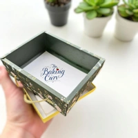 The Baking Curv "Luxury Emerald Green Foiled Hamper Box with Lace | Gift Packaging Box for Rakhi, Wedding, Festive Hampers" - Mix 30, Emerald Green