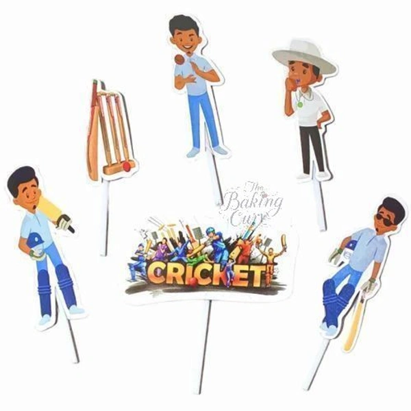 The Baking Curv Cricket Theme Cake Topper Set