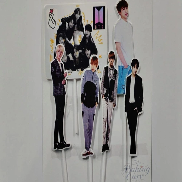 The Baking Curv BTS Theme Cake Topper Set