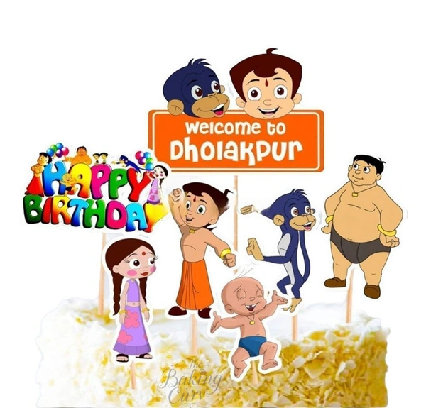 The Baking Curv Chhota Bheem Dholakpur Cake Topper Set