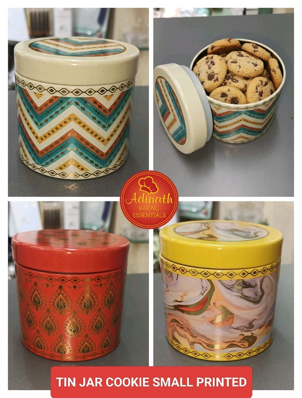 The Baking Curv Cookie Jar Tin Printed Small Assorted