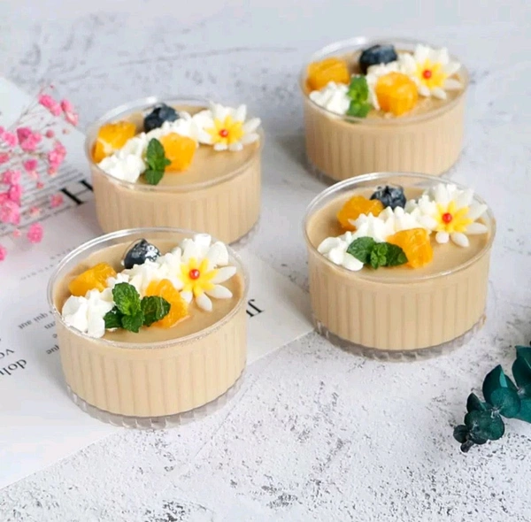 The Baking Curv Moouse Cup Premium Clear Dessert Cups with Dome Lid – Thick & Sturdy Finish (7440)