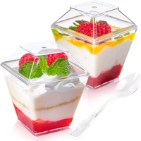 The Baking Curv Moouse Cup Premium Clear Dessert Glass with Lid (D-30)